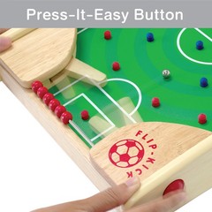 Flipkick: Wooden Tabletop Football/Soccer Pinball Games, Indoor Portable Sport T