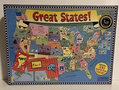 Great States Board Game USA 1999 Geographic Landmarks Capitals State Locations