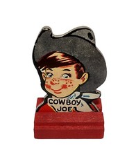 Chutes & Ladders Game Cowboy Joe Wood Base 1950’s Vintage Part Old Toy Player