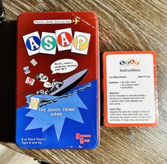 ASAP – The Quick-Think Card Game by University Games, 2003 – Tin Case – New