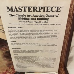 Masterpiece Board Game Vintage 1987 Parker Brothers Art Auction – 100% Complete