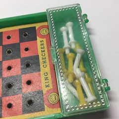 Vintage King Checkers Travel Game Complete With Instructions 5.5” X 3”.