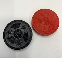 24pc Vintage Halsam Stars Earth Wooden Checkers – 12 Red / 12 Black