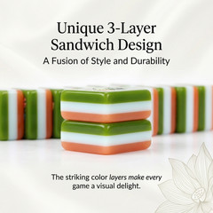 American Mahjong Set 160 Green Floral Acrylic Mahjong Tiles, US Stock