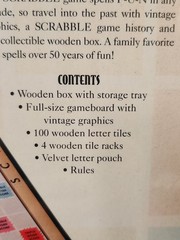 NEW Official SCRABBLE Parker Bros Nostalgia Edition Wooden Box Board Game Sealed