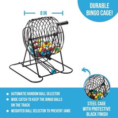 Deluxe Bingo Game Set with Cage, Board, Balls, 18 Cards & Chips – Fun Family Gam