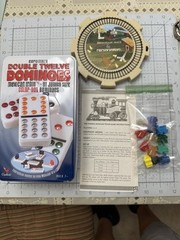 2 in 1 Dominoes Center Hub Starter w/ Sound /Double Twelve 91 Jumbo Size Color