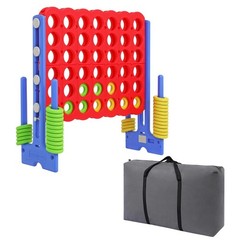 Jumbo 4 in a Row Game – Giant Connect 4 Set, Adjustable Height 2.5-3.5 FT, Indoo