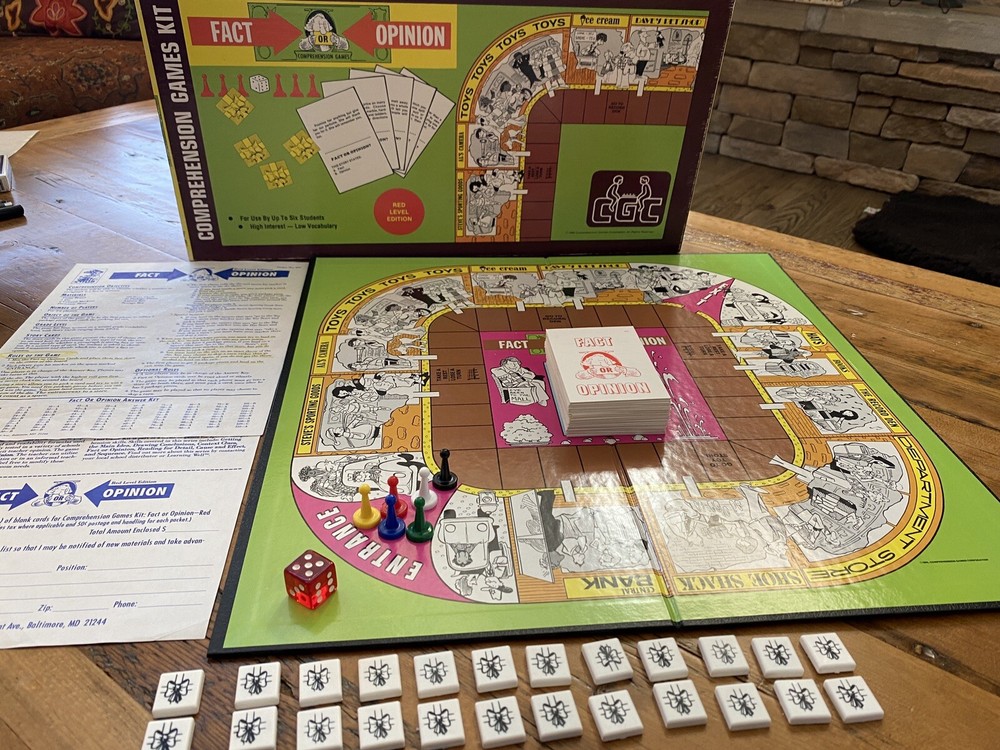 Fact Or Opinion Comprehension Board Game Kit Red Level Edition CGC Learning Well