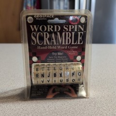 Word Spin Scramble 1995 Hand Held Word Game by Geospace 1 or More Players NEW