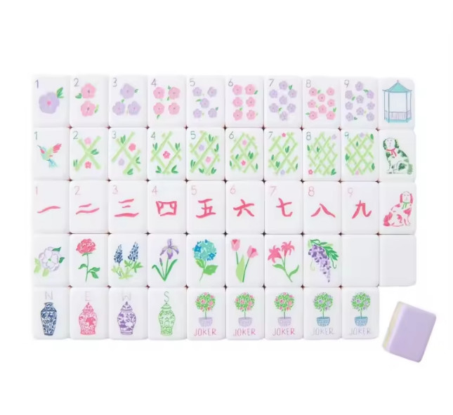 Luxury American Mahjong Set 160 Engraved Acrylic Tiles Light Purple Taylor