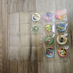 Vintage 1990s Mix Lot of 150 Pogs and 1 Metal Slammers Plus Binder Sleeves