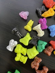 Gogo’s Crazy Bones Lot of 61 Neon Mixed Series Black White Glitter 57 10 37 18