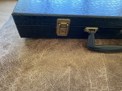 Vintage American MahJongg Set Embossed Wood Tiles And Faux Alligator Case