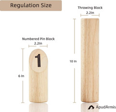 ApudArmis Wooden Tossing Game Set, Numbered Block Toss Games Set with Scoreboard
