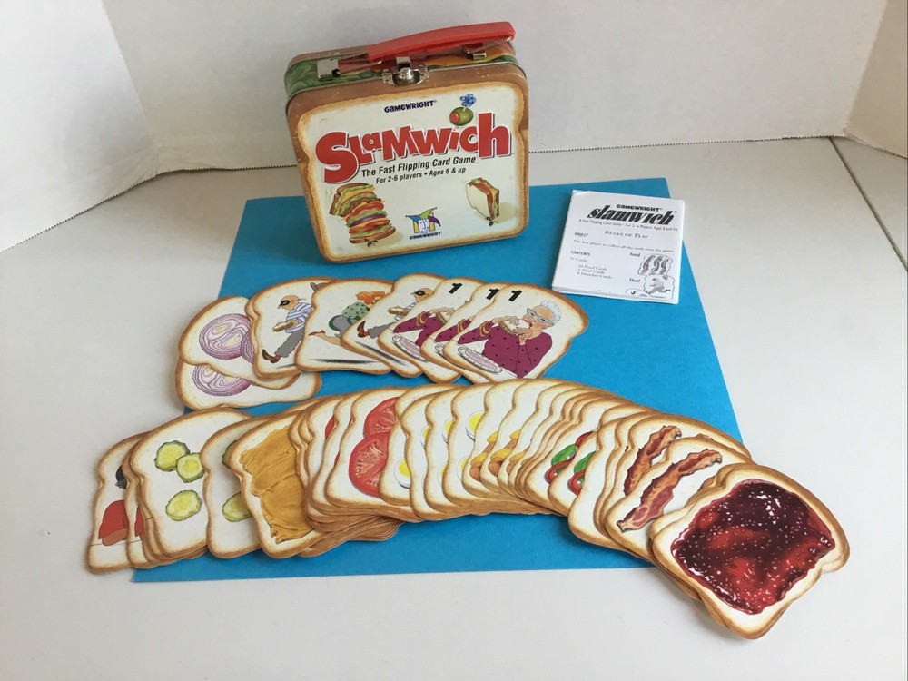 Gamewright Slamwich Complete Card Game Tin Lunchbox w Cards Instructions
