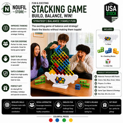 XL Giant 48PCS Stack Game for Adult & Kids, Tetra Board Tower Games for Family T