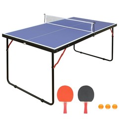 Table Tennis Table, 4.5ft Portable Ping Pong Table Game Set, Mid-Size Foldabl…