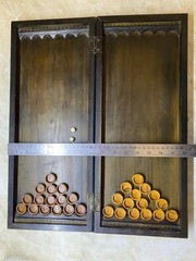 VINTAGE Soviet Hand Carved WOOD BACKGAMMON Board Game USSR Arab Sheikh Design