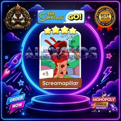 Screamapillar ⭐Monopoly Go Sticker MOGO The Simpsons Go! Stickers 🌟FastDelivery