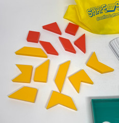 Think Fun Shape by Shape Travel Game Creative Pattern Tiles w/Bag COMPLETE