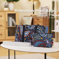 American Mahjong Tile Set with Navy Printed Carrying Bag, 166 Premium White Tile