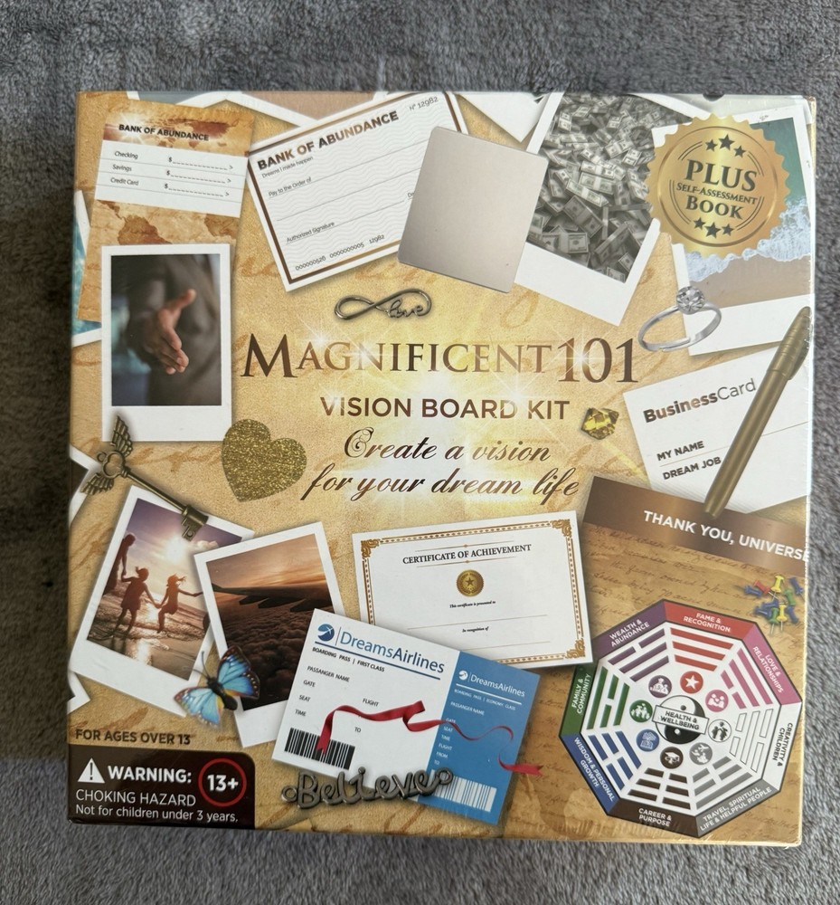 NEW SEALED Magnificent 101 Vision Board Kit Original Plus Self-Assessment Book