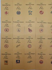 1967 Strat-O-Matic Baseball Printed Storage Envelopes with Stats and Team Logo