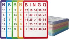 100 Bingo Cards Resuable Bingo Paper Game Cardstock Bulk, 5 Colors