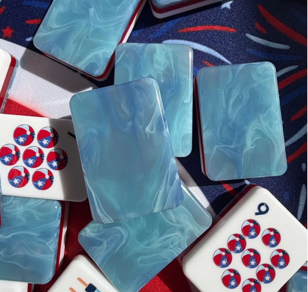 American Mahjong Game Set, 160 tiles Ice blue 🇺🇸Mah Jong Tiles,+storage Bag