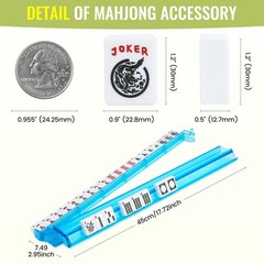 Marllifenney American Mahjong Tile Set,166 White Tiles 5″ x 2″ x 1.2″, Blue