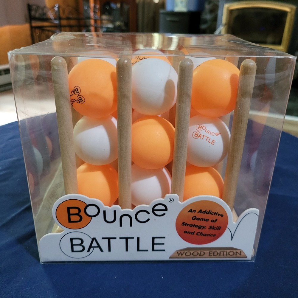 NIB Bounce Battle Ping Pong Ball Wood Edition Family Or Party Game