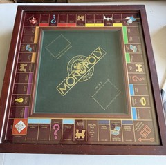 Franklin Mint MONOPOLY Gold Collector’s Edition Wood Board Game 1991 With Table