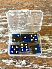 Resin Dice Set 6pcs – Royal Midnight Swirl – Handmade Replacement Dice Games