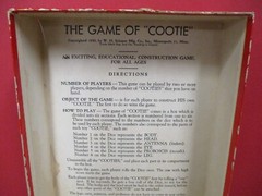 1949 Vintage Cootie Game Box Is 6×9 Inches Missing 1 Leg Green Heads EX