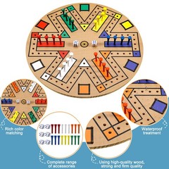 Fast Track Wooden Board Game 3–6 Players 14.2in 24 Pegs 2 Dice Family Game Night