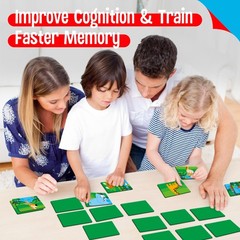 Jungle Animal Memory Game 28 Chunky Cards for 1-5 Players – Fun Educational Toy