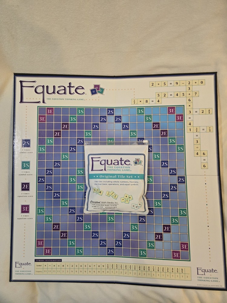 Equate Math Board Game Equation Thinking 8 Years Plus Homeschool Complete! VTG