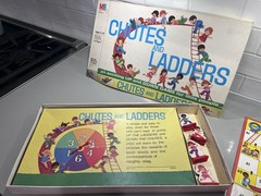 Milton Bradley Chutes and Ladders Board Game 1970 2+ Players Ages 4-10 4555