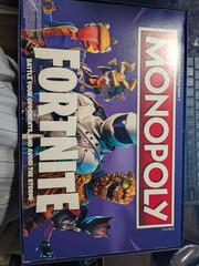 MONOPOLY FORTNITE Board Game 100% COMPLETE OPENED BOX Cards in SHRINK 2019 MF2