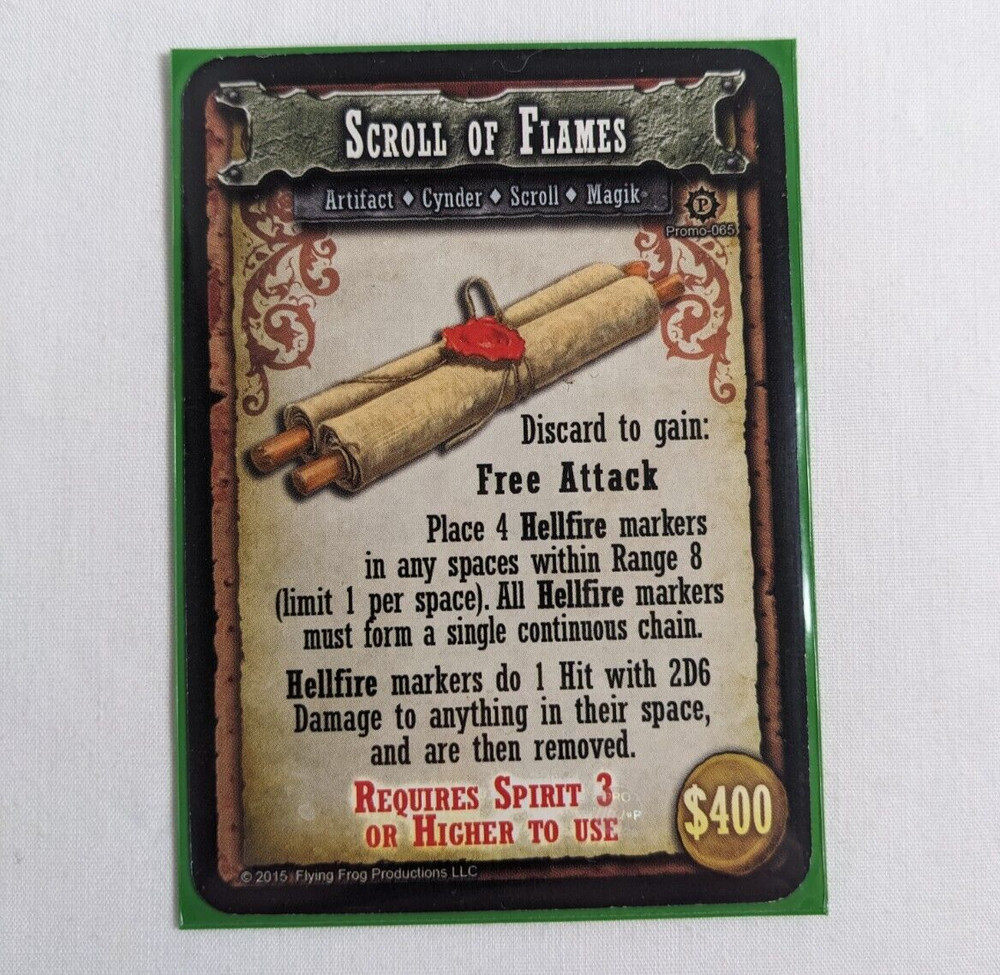 SHADOWS OF BRIMSTONE Board Game SCROLL OF FLAMES PROMO 065 FFP