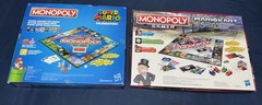 Super Mario Menopoly Bundle Set Of 2 Complete Games Used W/Bonus Characters