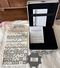 Cardinal’s Mexican Train Dominoes Double 12 W/Aluminum Case & Inst. ** Free S/H