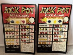 Lot of 2 Vintage Jack Pot Casino Dice Game Carded Set Made in Hong Kong