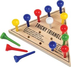 Traditional Wooden Solitaire Game – Assorted Colored Pegs for Mindful Play