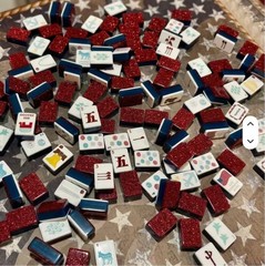 American Mahjong Set,160 Shining red Layered MahJong Tiles,Fast ship#family gift