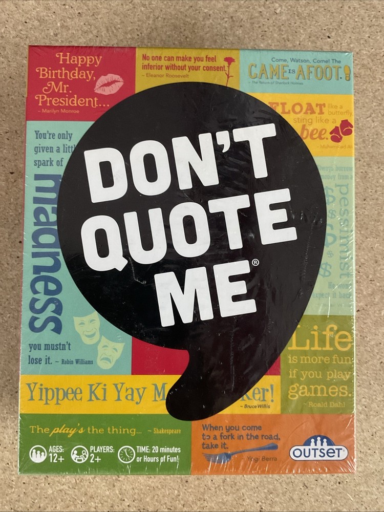Outset Media – Don’t Quote Me Game ~ NEW & SEALED AGES 12+ ~ 2+ PLAYERS