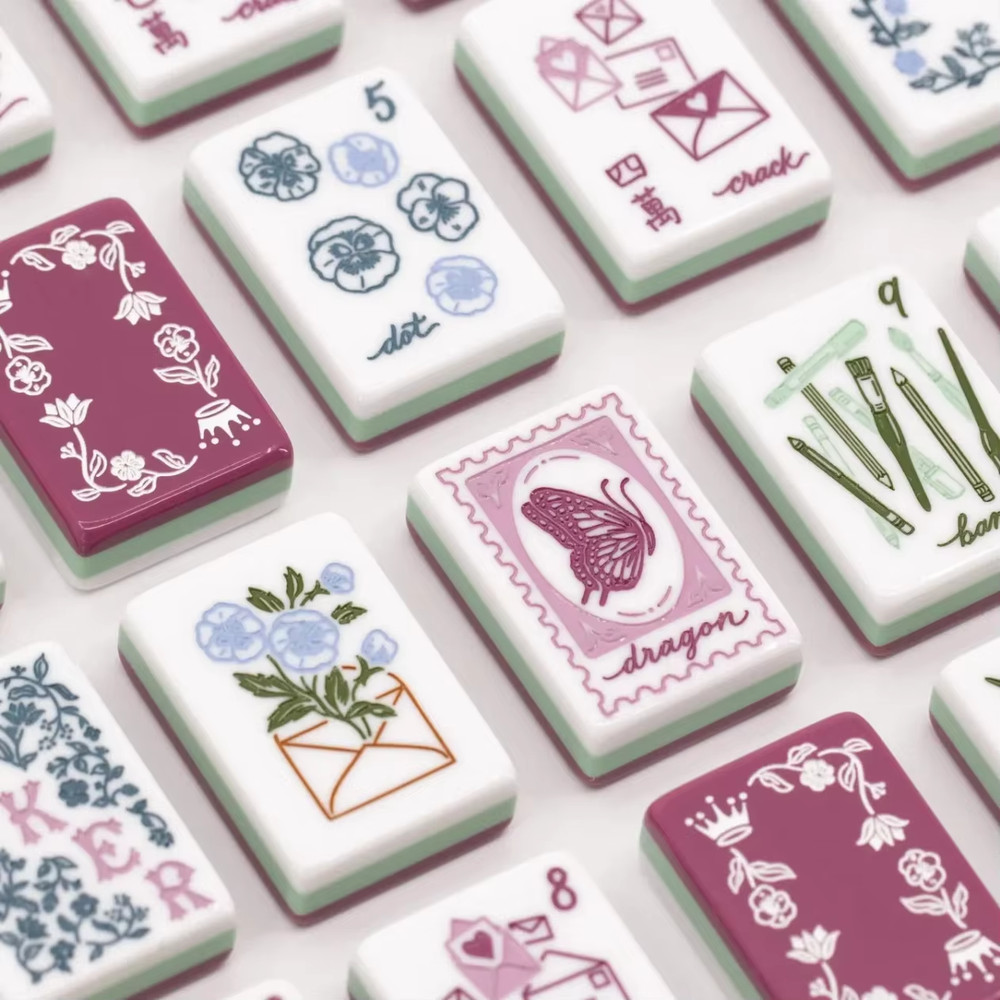 Premium American Mahjong Game Set 160pcs 160 tiles Red green Mah Jong Tiles