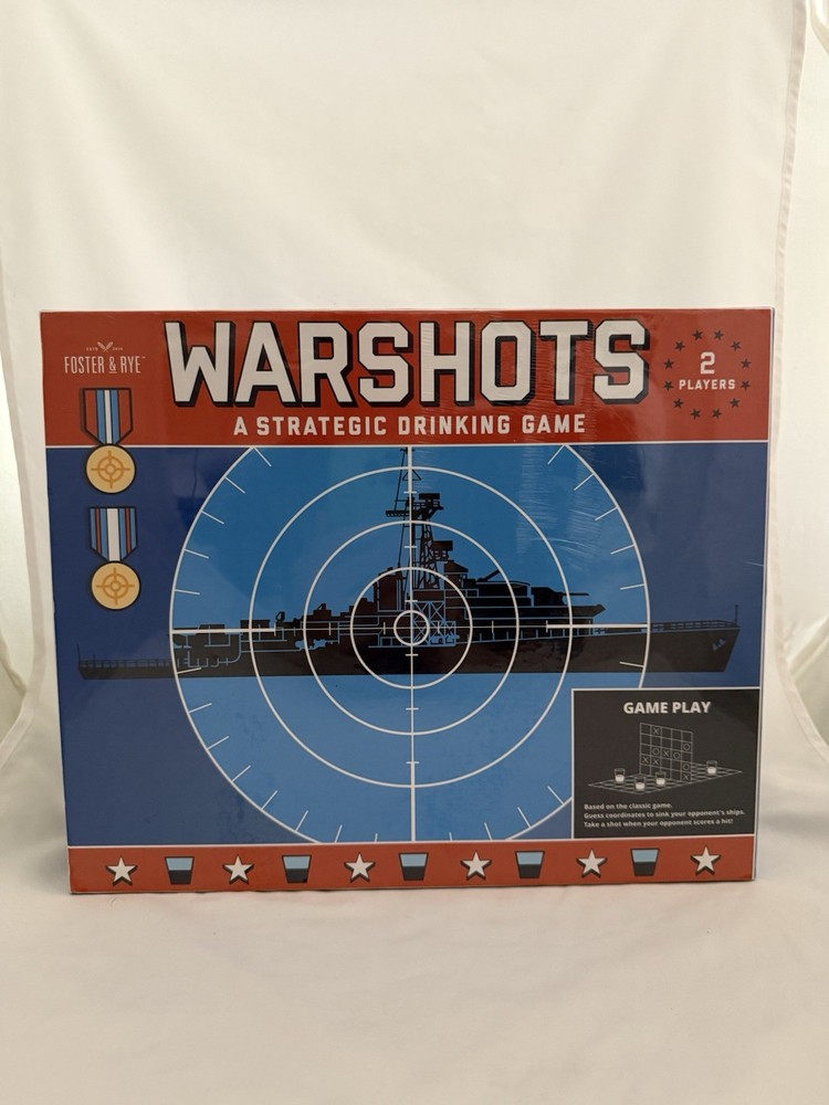 NEW WARSHOTS Strategic Drinking Game Sealed 2 Players Battleship Adult