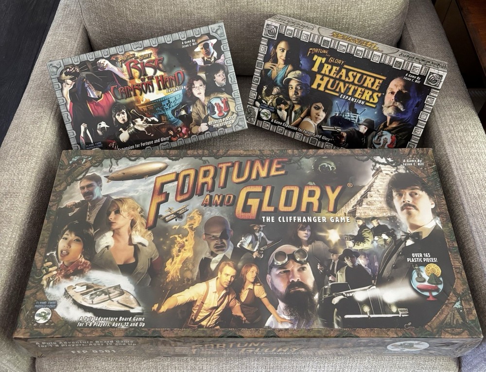 Fortune And Glory Board Game w/2 Expansions Flying Frog Productions